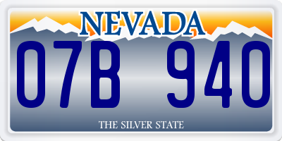 NV license plate 07B940