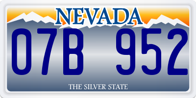 NV license plate 07B952