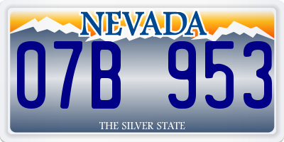NV license plate 07B953