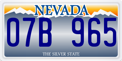 NV license plate 07B965