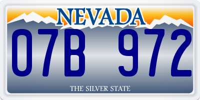 NV license plate 07B972