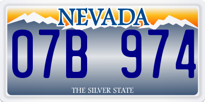 NV license plate 07B974