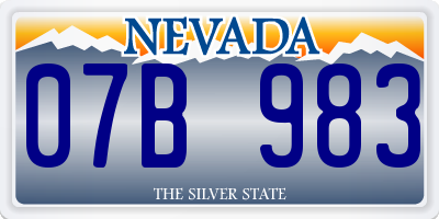 NV license plate 07B983