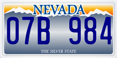 NV license plate 07B984