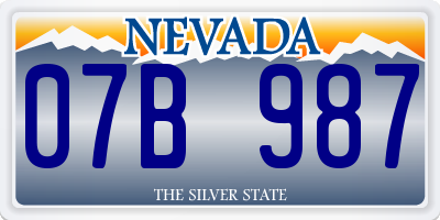 NV license plate 07B987