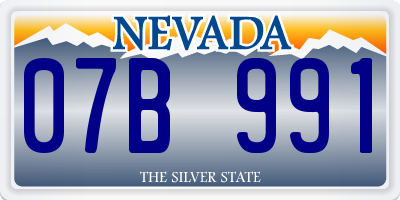 NV license plate 07B991