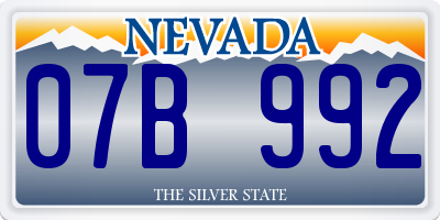 NV license plate 07B992