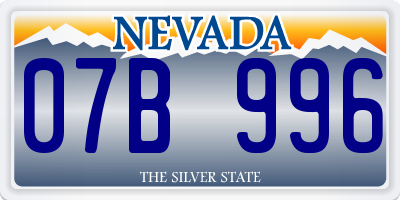 NV license plate 07B996