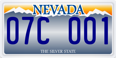 NV license plate 07C001