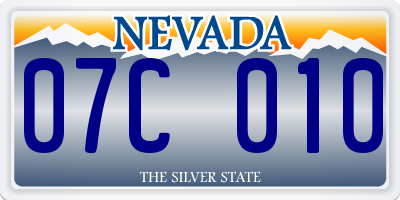 NV license plate 07C010