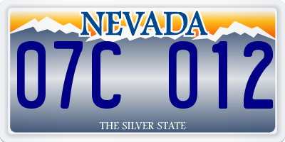 NV license plate 07C012