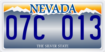 NV license plate 07C013