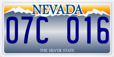 NV license plate 07C016