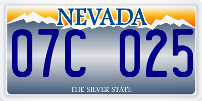 NV license plate 07C025