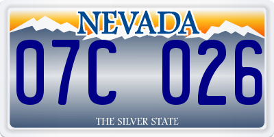 NV license plate 07C026