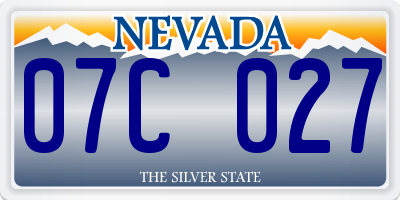 NV license plate 07C027