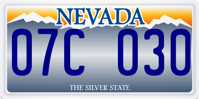 NV license plate 07C030