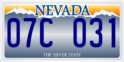 NV license plate 07C031