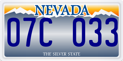 NV license plate 07C033