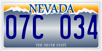 NV license plate 07C034