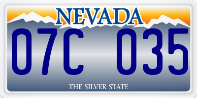 NV license plate 07C035