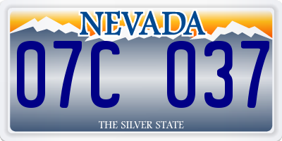 NV license plate 07C037