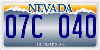 NV license plate 07C040