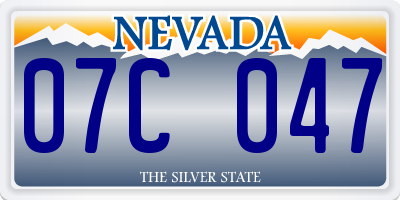 NV license plate 07C047