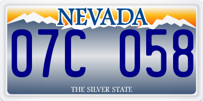 NV license plate 07C058