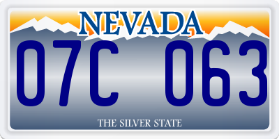 NV license plate 07C063