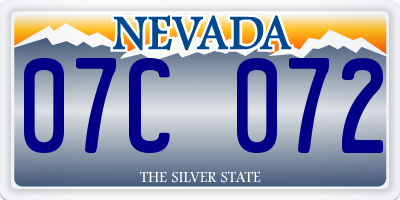 NV license plate 07C072