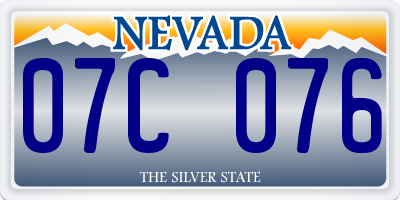 NV license plate 07C076