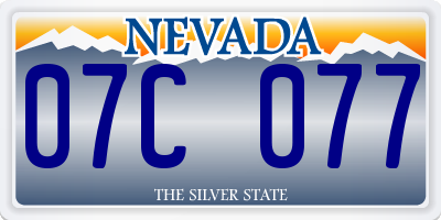 NV license plate 07C077