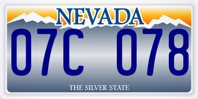 NV license plate 07C078