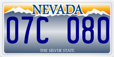 NV license plate 07C080