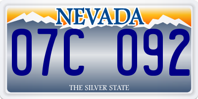 NV license plate 07C092