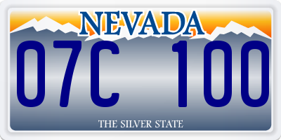 NV license plate 07C100