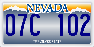 NV license plate 07C102