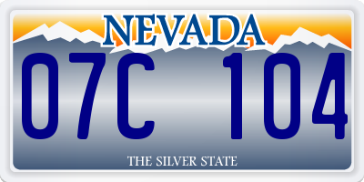 NV license plate 07C104