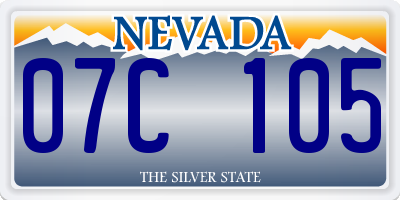 NV license plate 07C105