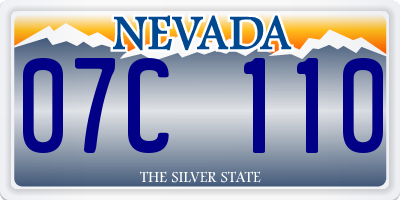 NV license plate 07C110