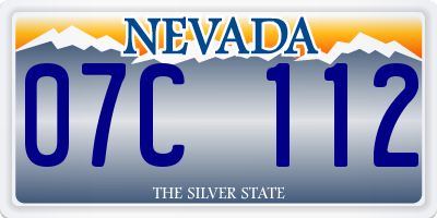 NV license plate 07C112