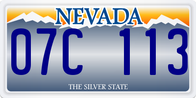NV license plate 07C113