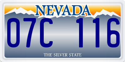 NV license plate 07C116