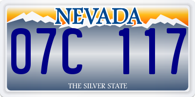 NV license plate 07C117