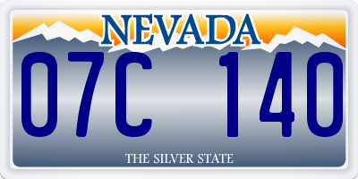 NV license plate 07C140