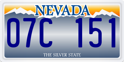 NV license plate 07C151