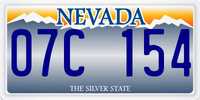 NV license plate 07C154