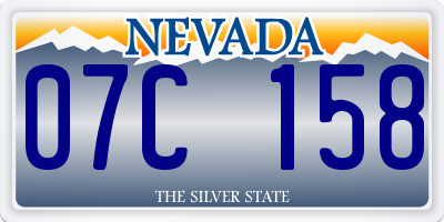 NV license plate 07C158