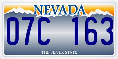 NV license plate 07C163
